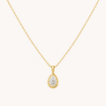 Pear Bezel Solitaire Diamond Necklace in Yellow Gold