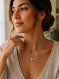 Pear Bezel Solitaire Diamond Necklace