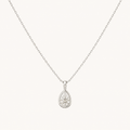 Pear Bezel Solitaire Diamond Necklace in White Gold