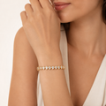 Pear Diamond Tennis Bracelet worn — front view