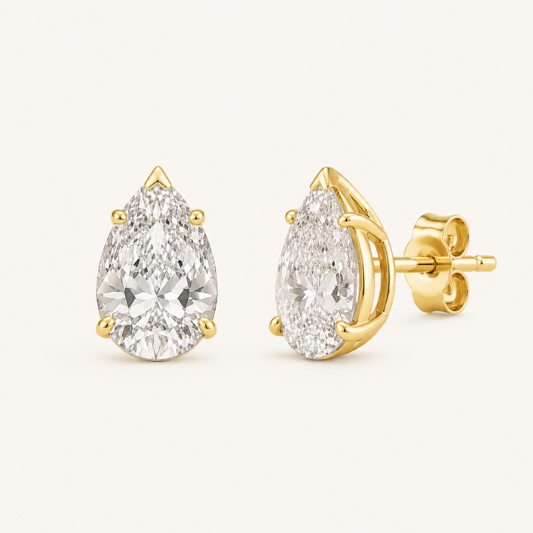 The Pear Earrings in Yellow Gold