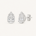 The Pear Earrings in White Gold