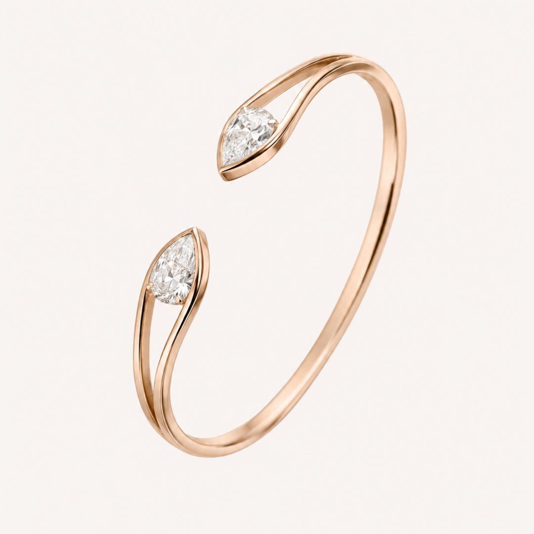 The Pear Elan Cuff in Yellow Gold