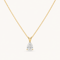 Pear Solitaire Diamond Necklace in Yellow Gold
