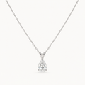 Pear Solitaire Diamond Necklace in White Gold