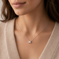 Princess Cut Solitaire Diamond Necklace
