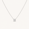 Princess Cut Solitaire Diamond Necklace in White Gold