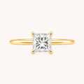 Princess Solitaire Diamond Ring in Yellow Gold