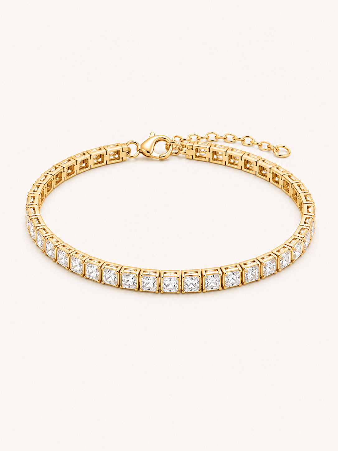 Princess Tennis Bracelet in Yellow Gold
