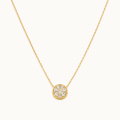 Round Bezel Solitaire Diamond Necklace in Yellow Gold