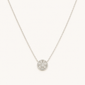 Round Bezel Solitaire Diamond Necklace in White Gold