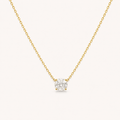Round Solitaire Diamond Necklace in Yellow Gold