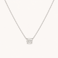 Round Solitaire Diamond Necklace in White Gold