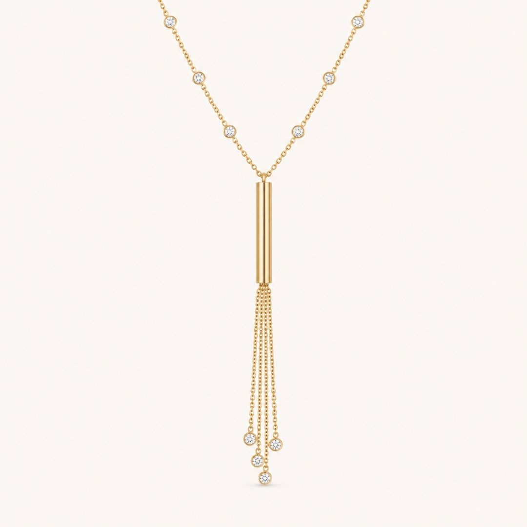 The Stargaze Tassel Necklace in Yellow Gold