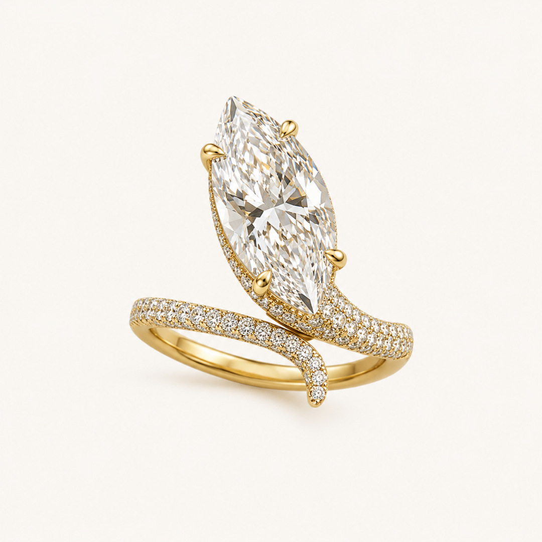 The Starlight Marquise Ring in Yellow Gold