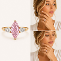 The Blush Marquise Ring — model close-up
