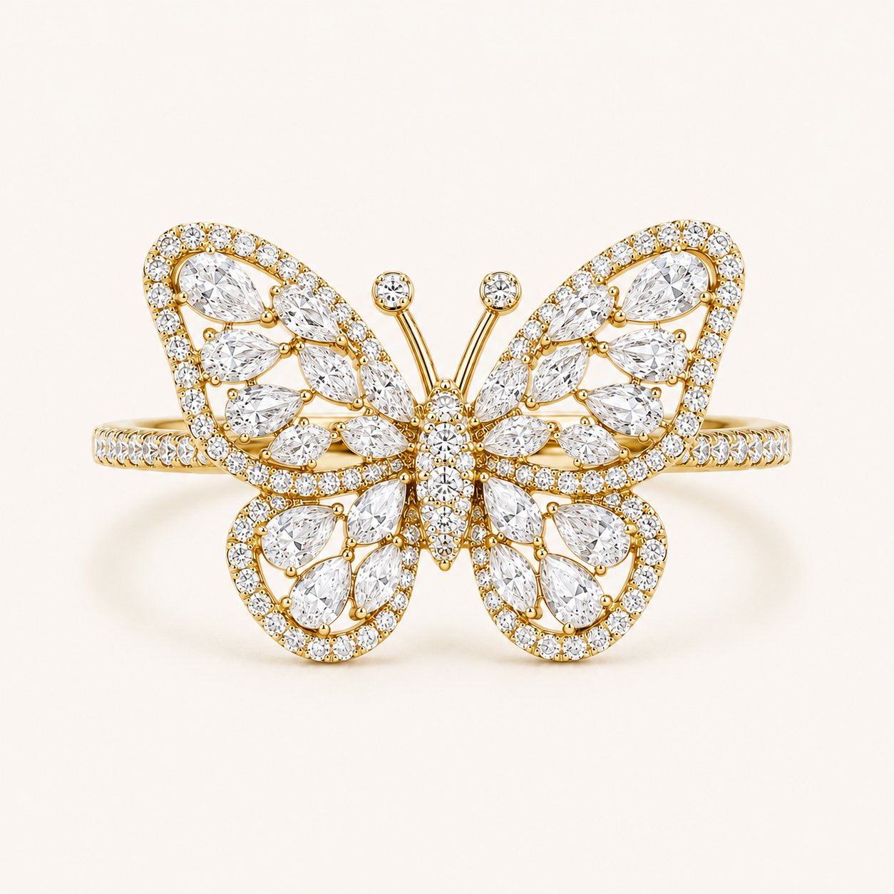The Butterfly Ring — Yellow Gold detail