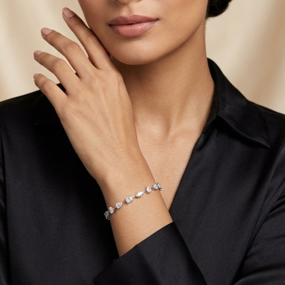 The Elan Bloom Bracelet — model close-up