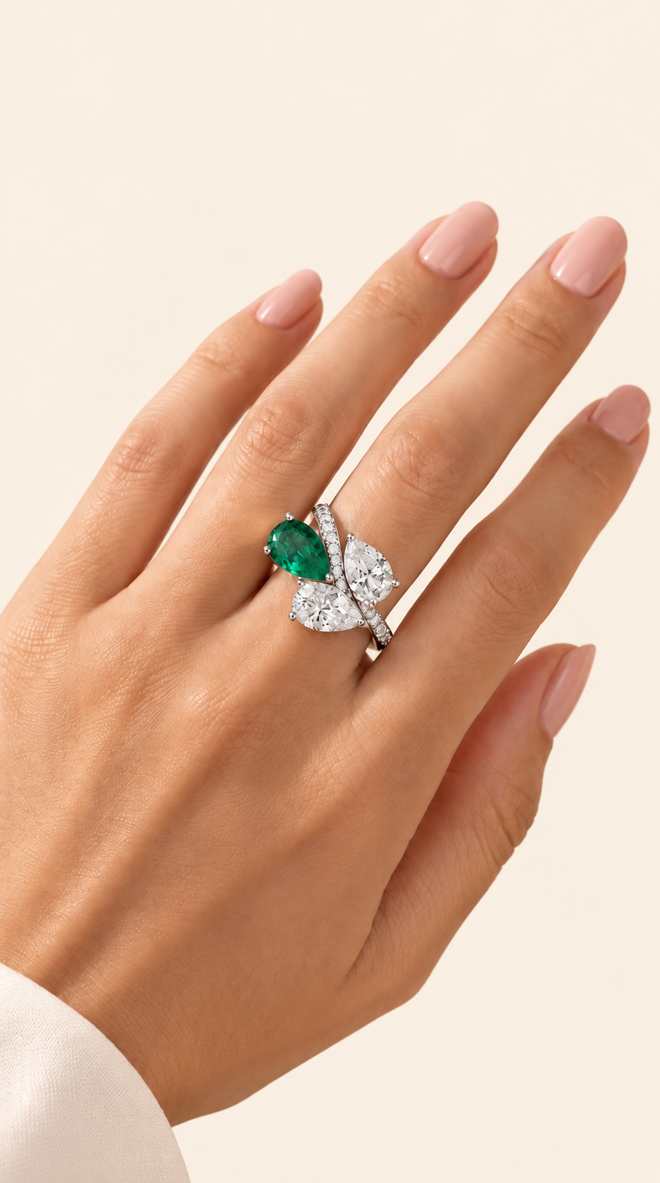 The Emerald Petal Ring