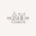 Toi et Moi Diamond Ring in White Gold