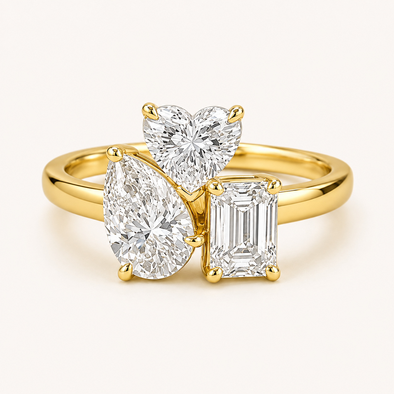 Trinity Diamond Ring in Yellow Gold