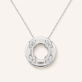 Vintage Flora Charm Necklace in White Gold